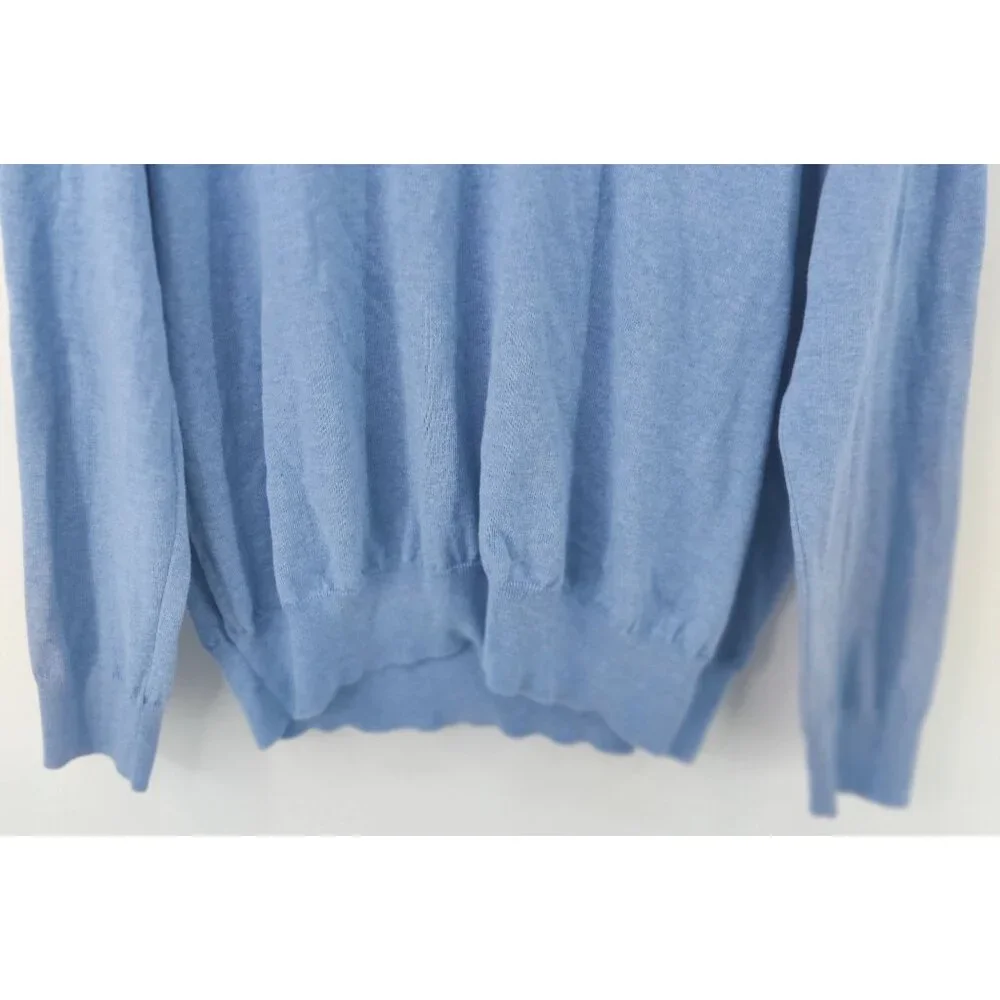 Polo Ralph Lauren Men's Blue V-Neck Sweater with Logo Size XL